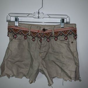 free people shorts with a distressed hem